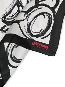 Moschino Sjaal met teddybeer print - Zwart