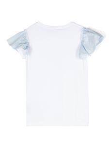 Monnalisa T-shirt met logoplakkaat - Wit