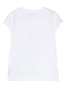 Monnalisa T-shirt verfraaid met kristallen en print - Wit