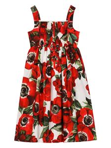 dolce&gabbanakids Dolce & Gabbana Kids Midi-jurk met print - Rood
