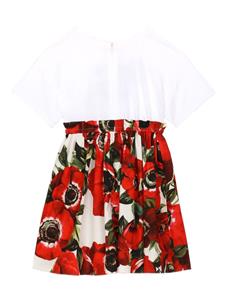 dolce&gabbanakids Dolce & Gabbana Kids Katoenen jurk met bloemenprint - Wit