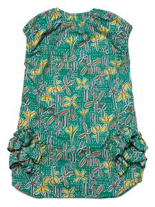 Marni Kids ruffle-detailed cotton dress - Groen