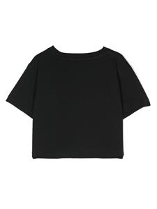 balmainkids Balmain Kids Cropped T-shirt met geborduurd logo - Zwart
