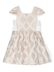 mimisol Mi Mi Sol Flared jurk met strik-detail - Beige