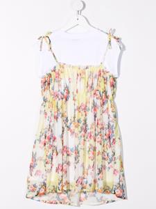 msgmkids MSGM Kids T-shirtjurk met bloemenprint - Geel