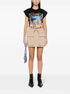 MSGM Jersey mini-rok met geborduurd logo - Beige