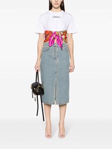 Moschino Denim midi-rok met knoop - Blauw