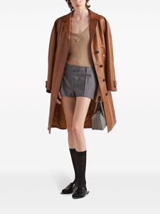 Prada Leren trenchcoat - Bruin