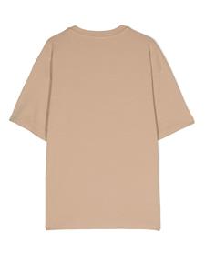elisabettafranchilamiabambina Elisabetta Franchi La Mia Bambina T-shirt met geborduurd logo - Beige