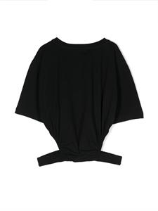 elisabettafranchilamiabambina Elisabetta Franchi La Mia Bambina T-shirt met logoplakkaat en uitgesneden details - Zwart