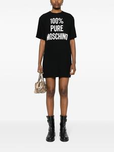 Moschino Satijnen mini-jurk met vogelprint - Zwart
