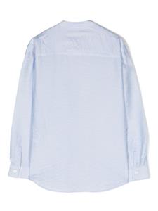 dondupkids DONDUP KIDS Gestreept shirt met logoplakkaat - Blauw