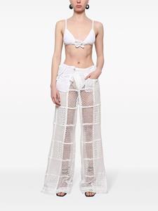 robertaeiner Roberta Einer Broek met bloemenapplicatie - Wit