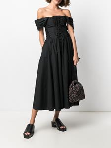 philosophydilorenzoserafini Philosophy Di Lorenzo Serafini Off-shoulder midi-jurk - Zwart