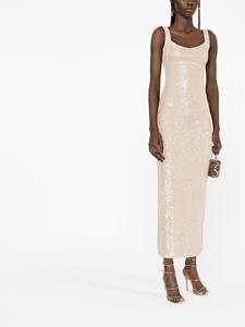atubodycouture Atu Body Couture Midi-jurk met pailletten - Beige