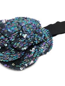 iridescent sequinned flower tie - Veelkleurig