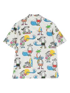 stellamccartneykids Stella McCartney Kids T-shirt met haaiprint - Wit