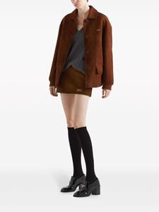 Prada Mini-rok met logopatch - Bruin