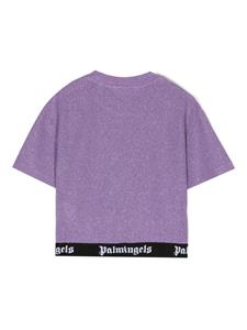 palmangels Palm Angels Cropped T-shirt met logo afwerking - Paars