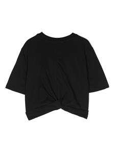msgmkids MSGM Kids Katoenen T-shirt met logopatch - Zwart