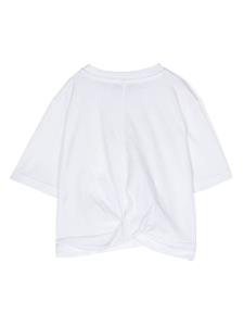 msgmkids MSGM Kids Katoenen T-shirt met logopatch - Wit