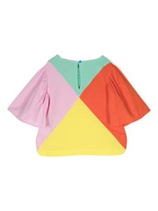 stellamccartneykids Stella McCartney Kids T-shirt met colourblocking en fladdermouwen - Roze