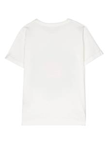 stellamccartneykids Stella McCartney Kids T-shirt verfraaid met stras en bloemenprint - Wit