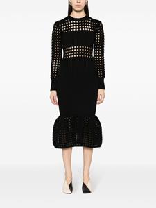 alexandermcqueen Alexander McQueen Midi-jurk met mesh - Zwart