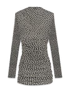 saintlaurent Saint Laurent Mini-jurk met stippen - Zwart