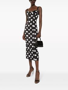 dolce&gabbana Dolce & Gabbana Satijnen jurk met stippen - Zwart