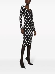 dolce&gabbana Dolce & Gabbana Midi-jurk met stippen - Zwart