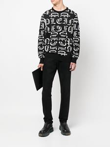 philippplein Philipp Plein Trui met geborduurd logo - Zwart
