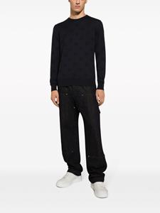 dolce&gabbana Dolce & Gabbana Zijden trui met logo intarsia - Blauw
