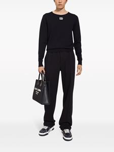dolce&gabbana Dolce & Gabbana Trui van scheerwol met geborduurd logo - Blauw