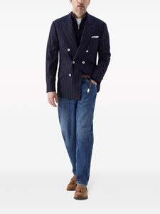 brunellocucinelli Brunello Cucinelli cashmere half zip sweater - Blauw