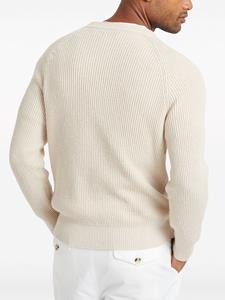 brunellocucinelli Brunello Cucinelli Ribgebreide trui met ronde hals - Beige