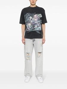 We11done Low waist straight jeans - Blauw