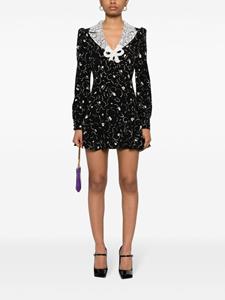 alessandrarich Alessandra Rich Zijden mini-jurk met bloemenprint - Zwart