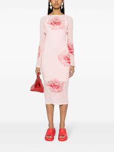 Kenzo Plissé midi-jurk - Roze