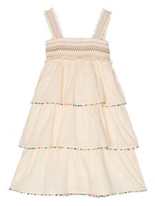 zimmermannkids ZIMMERMANN Kids Junie gelaagde katoenen jurk - Geel