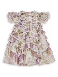 NEEDLE & THREAD KIDS Wisteria jurk met ruches - Roze