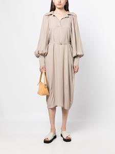 lorenaantoniazzi Lorena Antoniazzi Midi-jurk met ceintuur - Beige