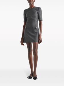 Prada Mini-jurk van scheerwol verfraaid met knopen - Grijs