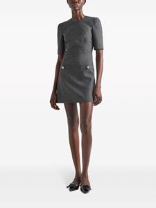 Prada Mini-jurk van scheerwol verfraaid met knopen - Grijs