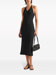 Prada Midi-jurk met halternek - Zwart