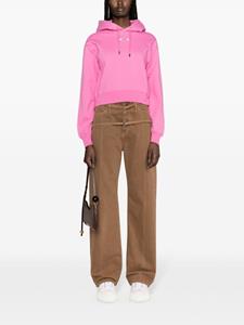 Jacquemus logo-patch cotton hoodie - Roze