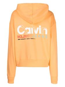 Calvin Klein Katoenen hoodie met logoprint - Oranje