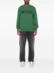BOSS Sweater met logoprint - Groen