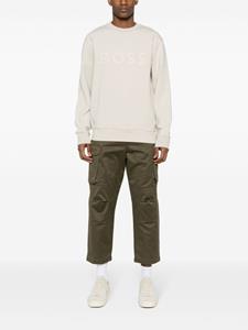 BOSS Sweater met logopatch - Beige