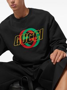 Gucci Sweater met geborduurd logo - Zwart